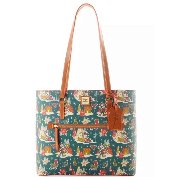 Mickey and Minnie Mouse Christmas Dooney & Bourke Tote Bag - Picture 1 of 8